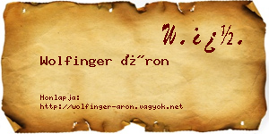 Wolfinger Áron névjegykártya